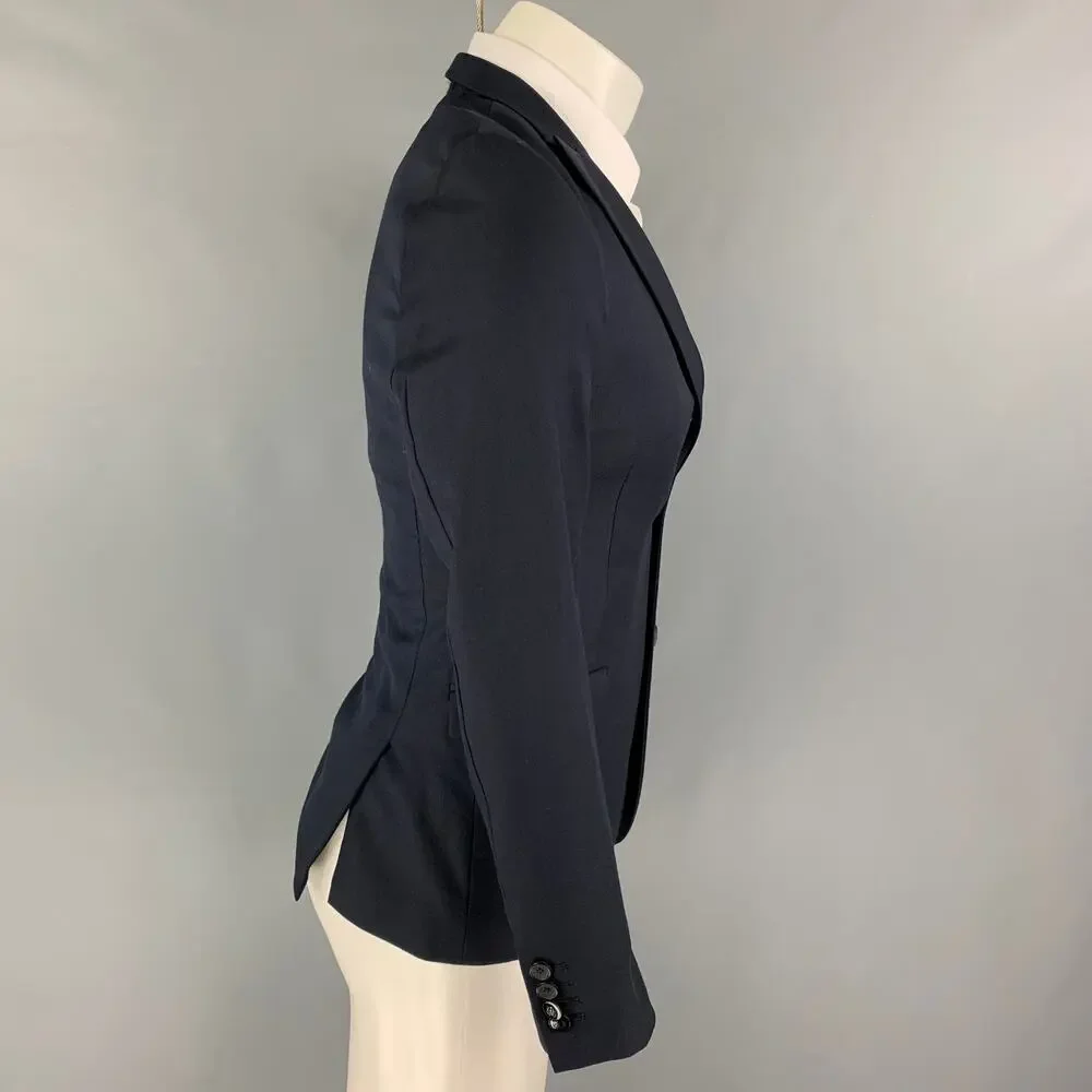 THE KOOPLES Size 36 Navy Wool Peak Lapel Sport Coat